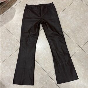 Vintage NWT Cache Women's Dark Brown 100% Lamb's Leather Pants Sz 8